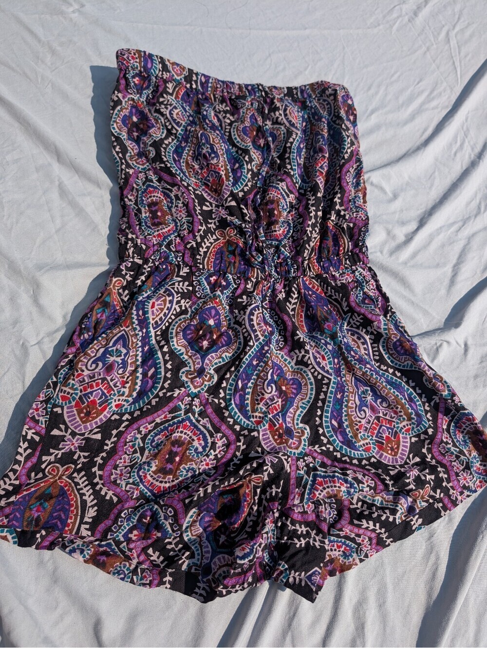 Angie Women's Bohemian Romper – Purple Pattern